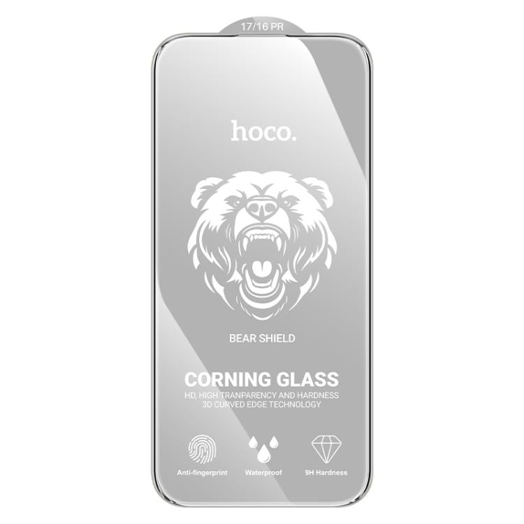 For iPhone 17 / 16 Pro hoco A888 Pro Bear Shield Series Corning Full Screen HD Tempered Glass Film