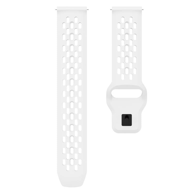 22mm xDfind Flat Head Breathable Hole Black Buckle Silicone Watch Band