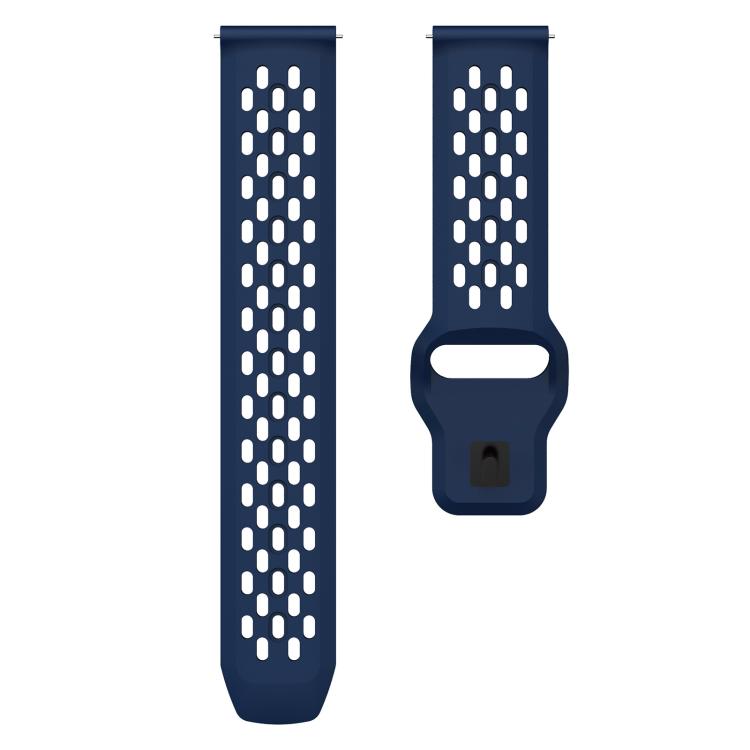 22mm xDfind Flat Head Breathable Hole Black Buckle Silicone Watch Band