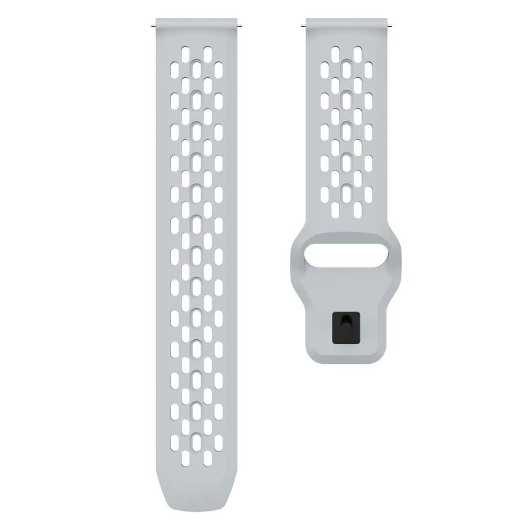 22mm xDfind Flat Head Breathable Hole Black Buckle Silicone Watch Band