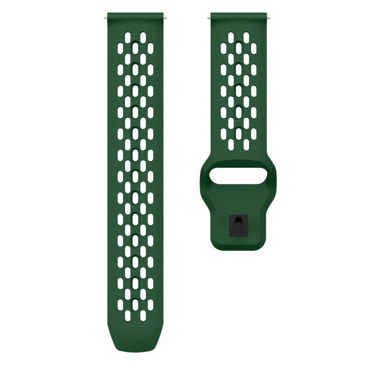22mm xDfind Flat Head Breathable Hole Black Buckle Silicone Watch Band