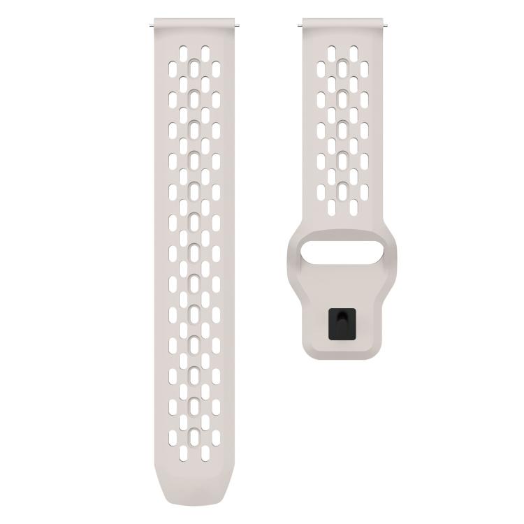 22mm xDfind Flat Head Breathable Hole Black Buckle Silicone Watch Band