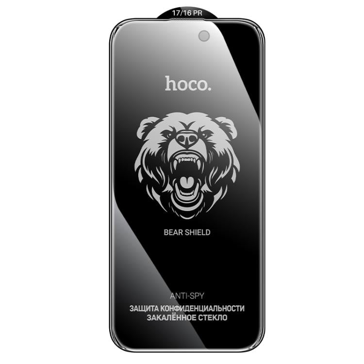 For iPhone 17 / 16 Pro hoco A888 Plus Bear Shield Series Full Screen Anti-spy Tempered Glass Film