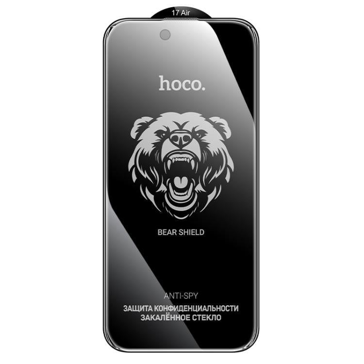 For iPhone Air hoco A888 Plus Bear Shield Series Full Screen Anti-spy Tempered Glass Film