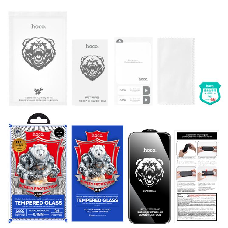 For iPhone Air hoco A888 Bear Shield Series Full Screen HD Tempered Glass Film