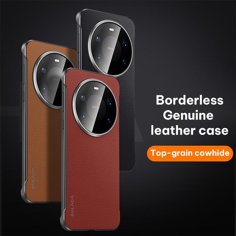 For Huawei Mate 80 / Mate 80 Pro SULADA Frameless Top Layer Cowhide Leather PC Phone Case