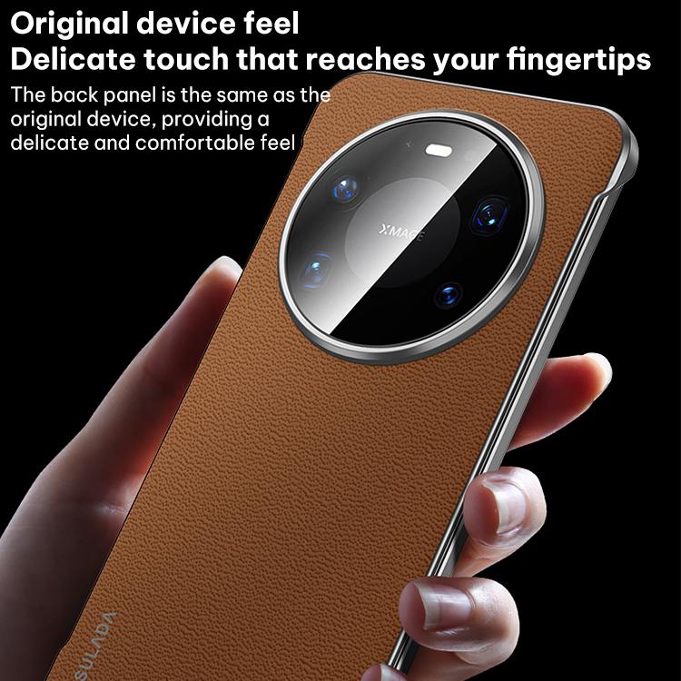 For Huawei Mate 80 / Mate 80 Pro SULADA Frameless Top Layer Cowhide Leather PC Phone Case