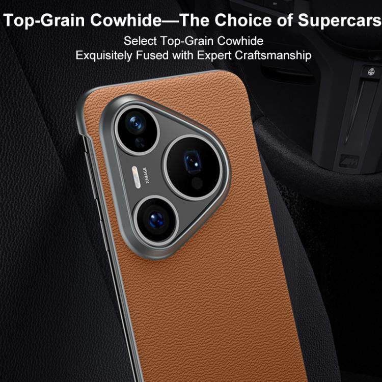 For Huawei Pura 90 Pro Max 5G SULADA Frameless Top Layer Cowhide Leather PC Phone Case