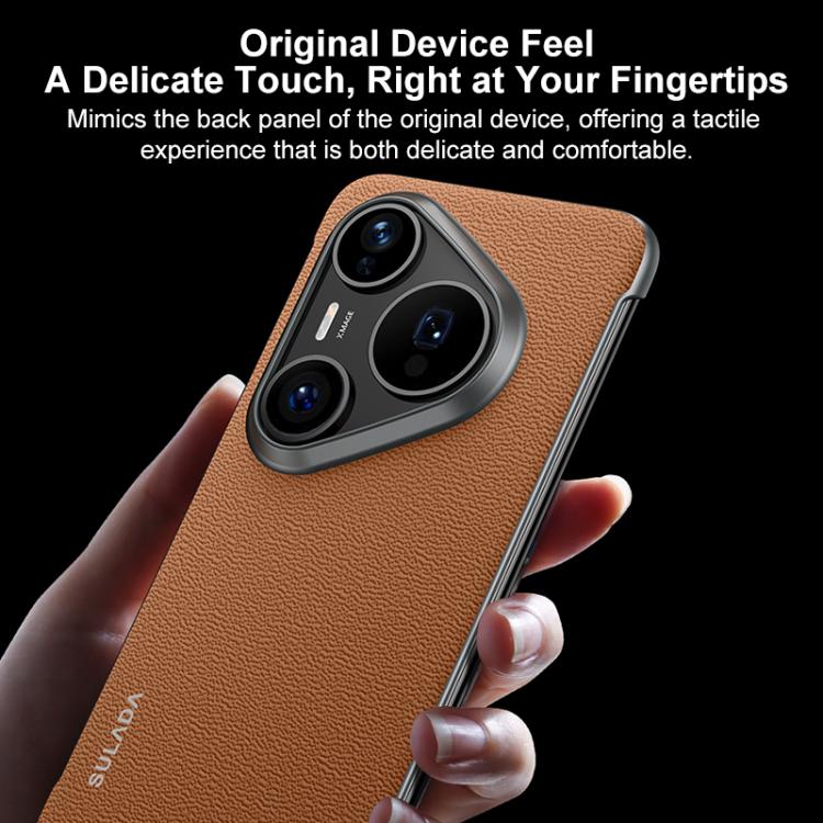 For Huawei Pura 90 Pro Max 5G SULADA Frameless Top Layer Cowhide Leather PC Phone Case