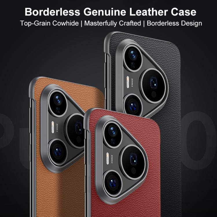 For Huawei Pura 90 Pro 5G SULADA Frameless Top Layer Cowhide Leather PC Phone Case