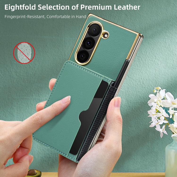 For Samsung Galaxy Z Fold6 VIETAO Film Integrated Multiple Card Slots Flip Stand PU Phone Case