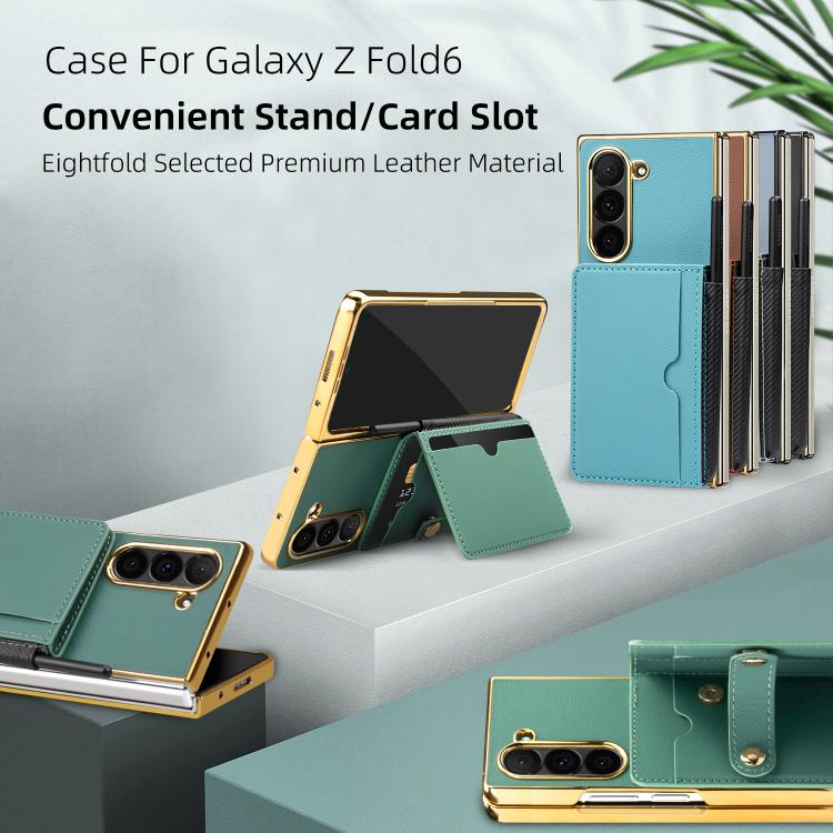 For Samsung Galaxy Z Fold6 VIETAO Film Integrated Multiple Card Slots Flip Stand PU Phone Case