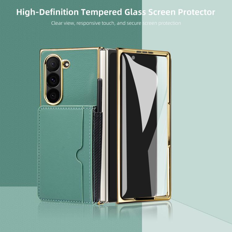 For Samsung Galaxy Z Fold6 VIETAO Film Integrated Multiple Card Slots Flip Stand PU Phone Case