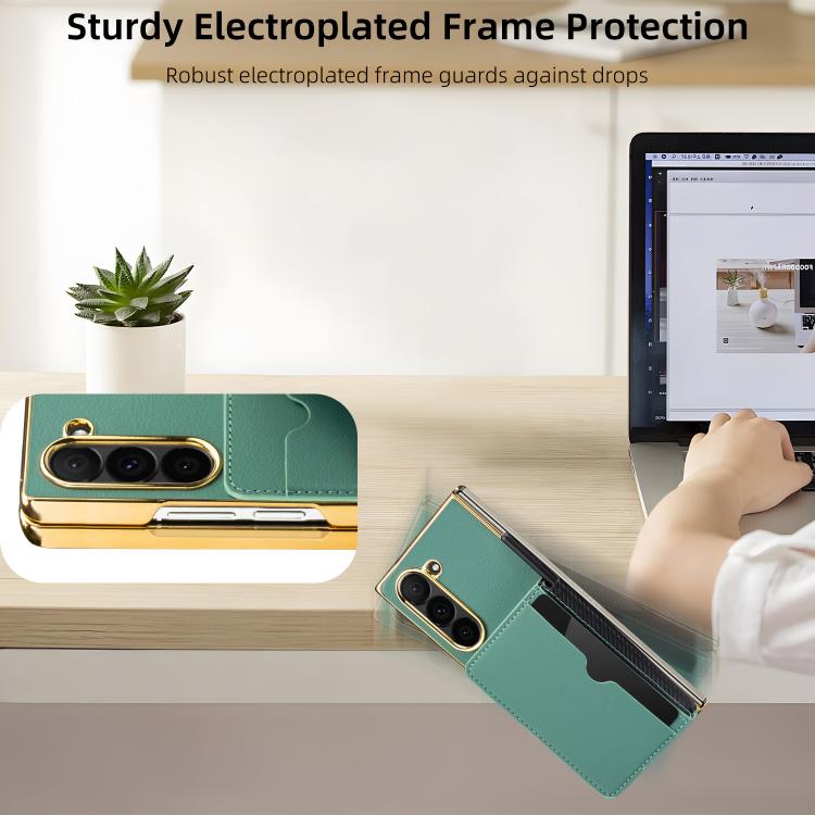 For Samsung Galaxy Z Fold6 VIETAO Film Integrated Multiple Card Slots Flip Stand PU Phone Case