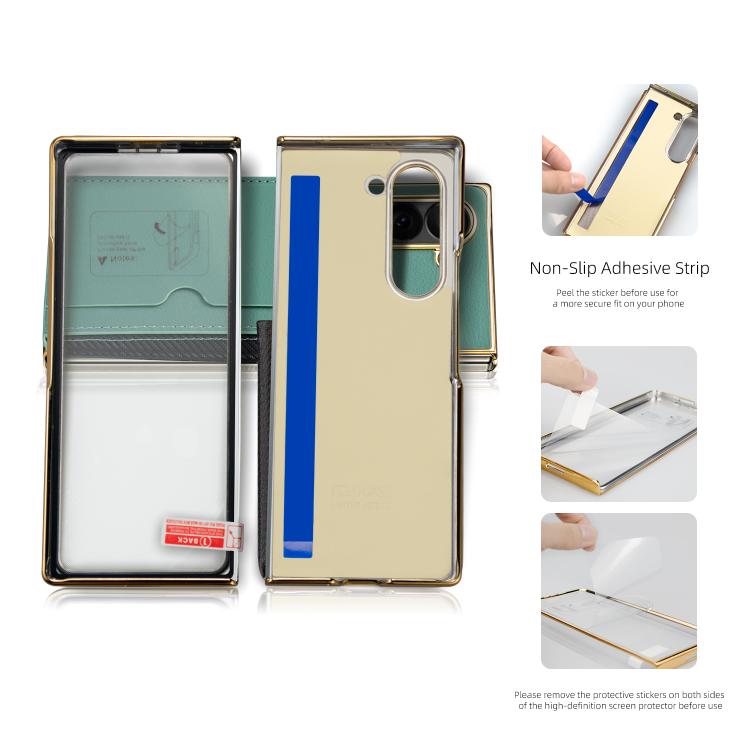 For Samsung Galaxy Z Fold6 VIETAO Film Integrated Multiple Card Slots Flip Stand PU Phone Case