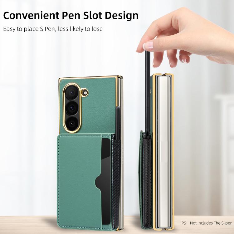 For Samsung Galaxy Z Fold6 VIETAO Film Integrated Multiple Card Slots Flip Stand PU Phone Case
