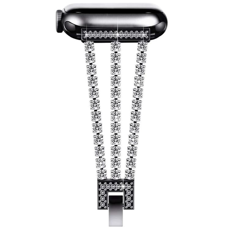 For Apple Watch 38 / 40 / 41 / S10 42mm xDfind Three Diamond Metal Watch Band