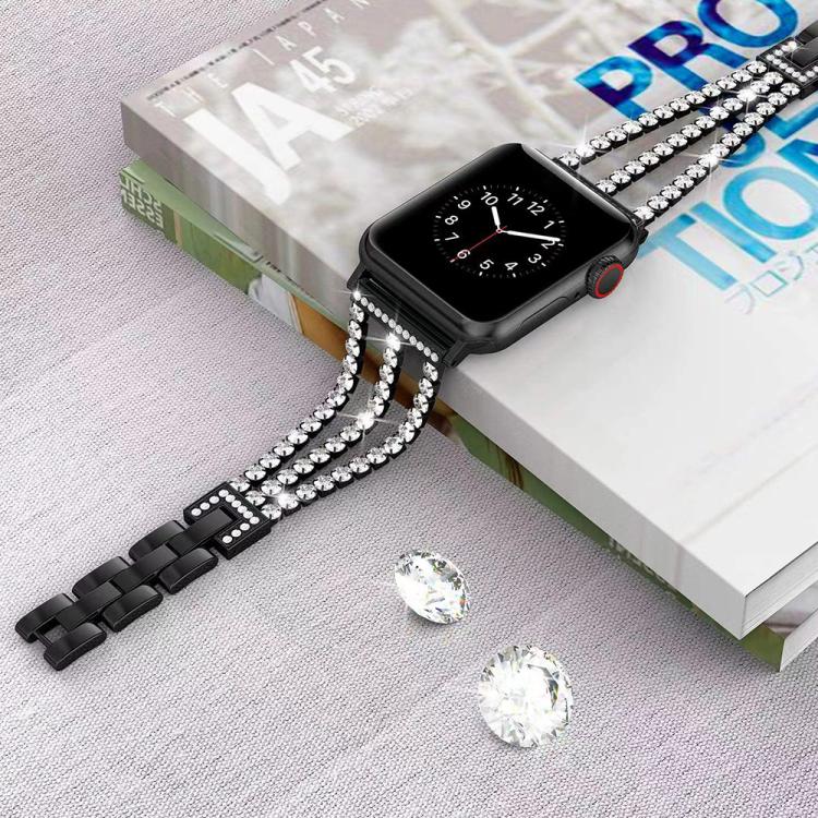 For Apple Watch 38 / 40 / 41 / S10 42mm xDfind Three Diamond Metal Watch Band