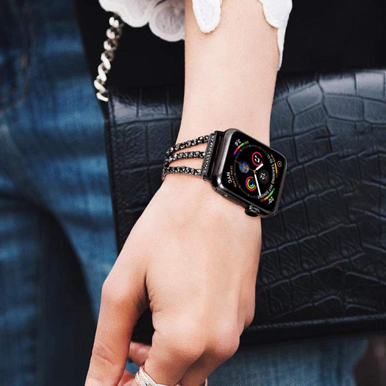 For Apple Watch 38 / 40 / 41 / S10 42mm xDfind Three Diamond Metal Watch Band