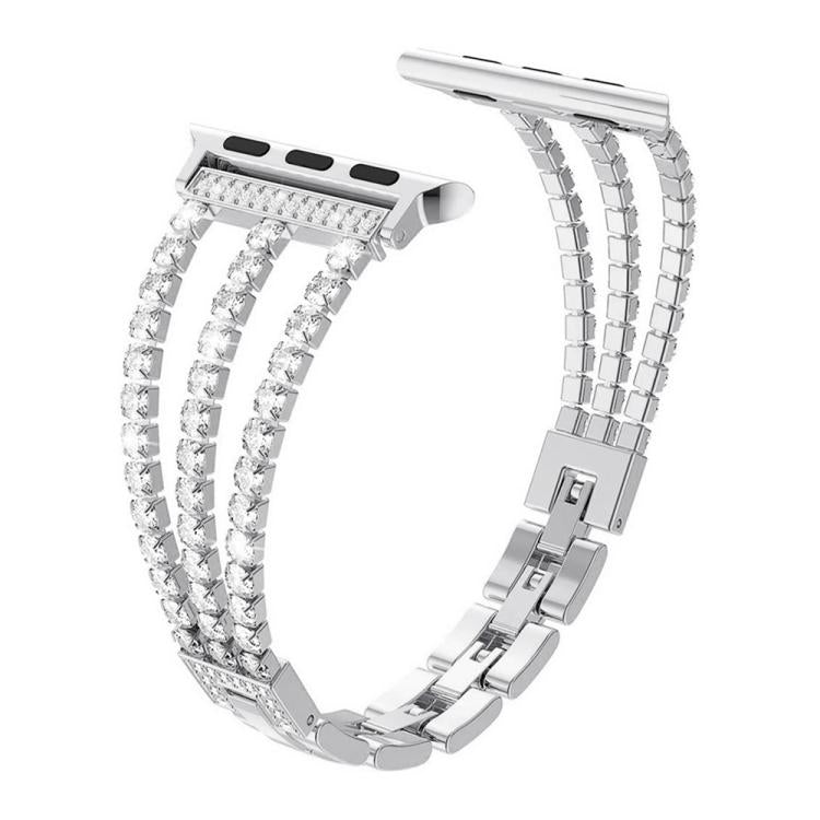 For Apple Watch 38 / 40 / 41 / S10 42mm xDfind Three Diamond Metal Watch Band
