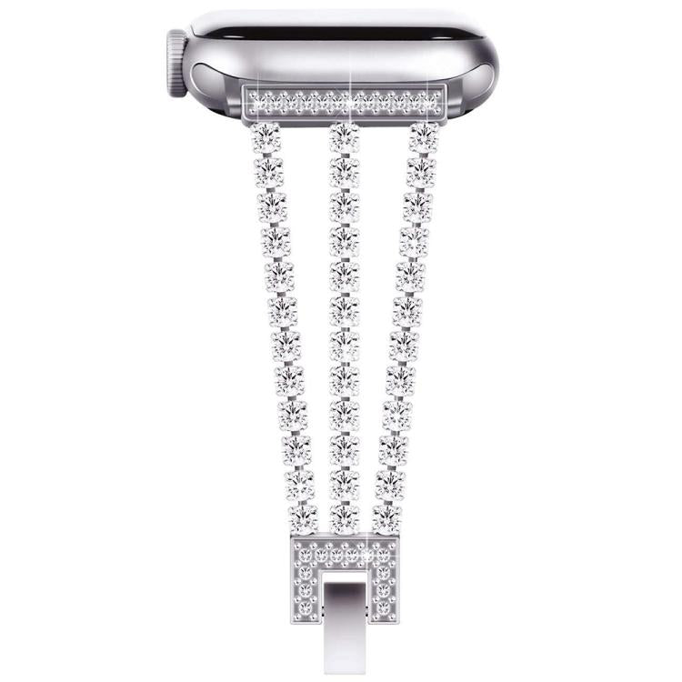 For Apple Watch 38 / 40 / 41 / S10 42mm xDfind Three Diamond Metal Watch Band