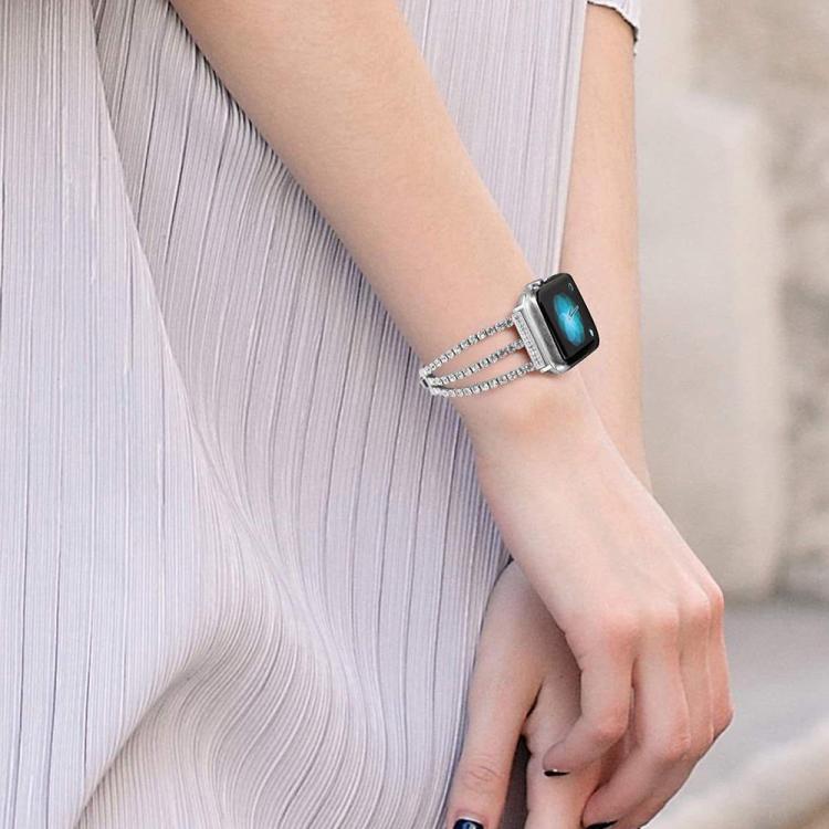 For Apple Watch 38 / 40 / 41 / S10 42mm xDfind Three Diamond Metal Watch Band