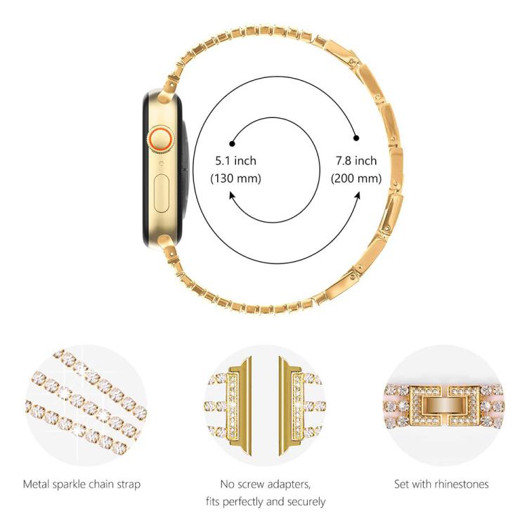 For Apple Watch 38 / 40 / 41 / S10 42mm xDfind Three Diamond Metal Watch Band