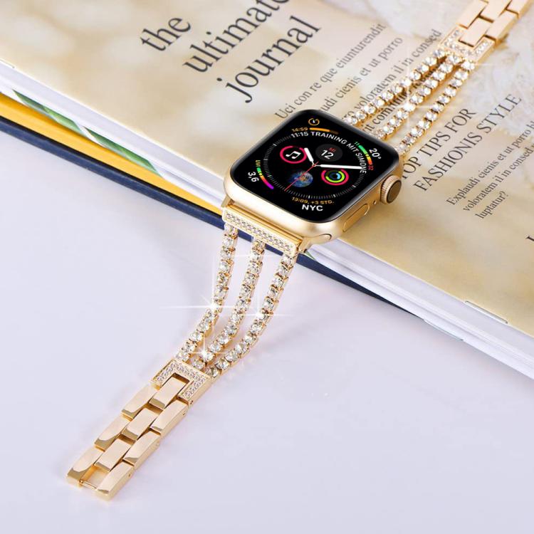For Apple Watch 38 / 40 / 41 / S10 42mm xDfind Three Diamond Metal Watch Band