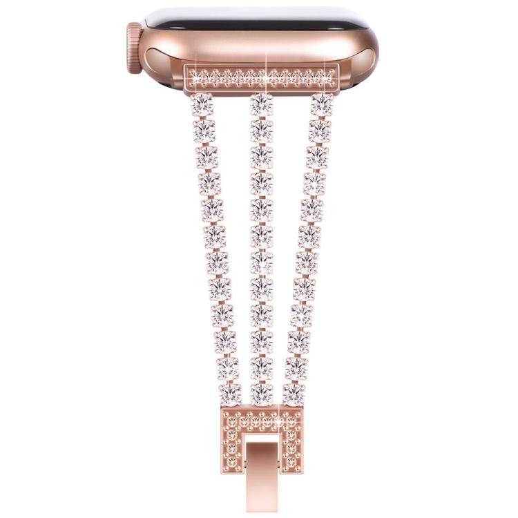 For Apple Watch 38 / 40 / 41 / S10 42mm xDfind Three Diamond Metal Watch Band