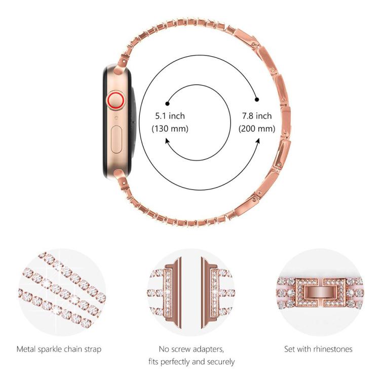For Apple Watch 38 / 40 / 41 / S10 42mm xDfind Three Diamond Metal Watch Band
