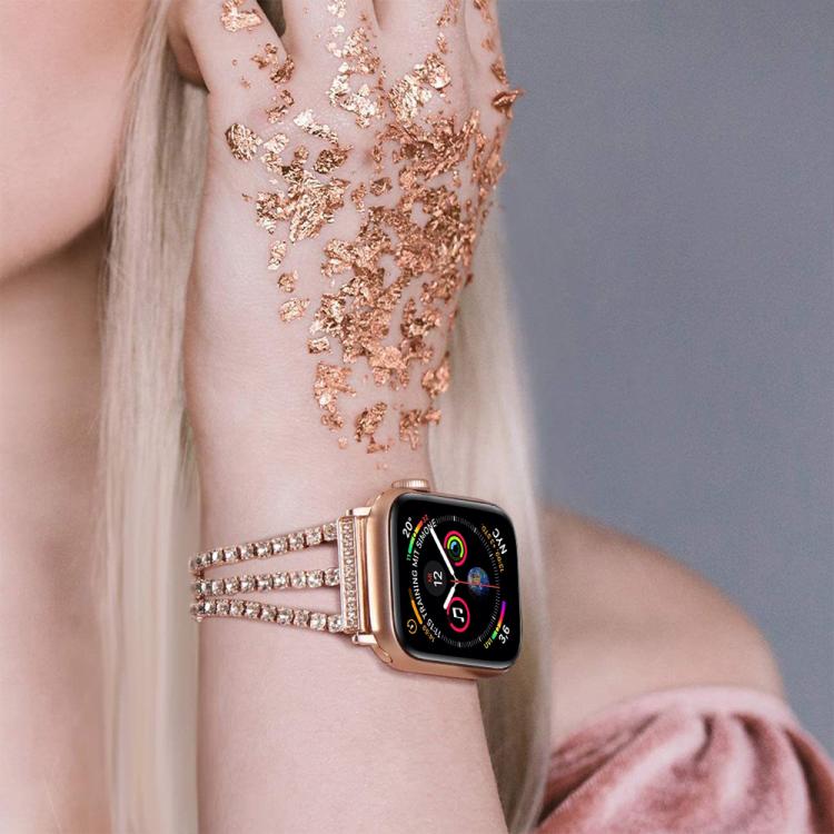 For Apple Watch 38 / 40 / 41 / S10 42mm xDfind Three Diamond Metal Watch Band