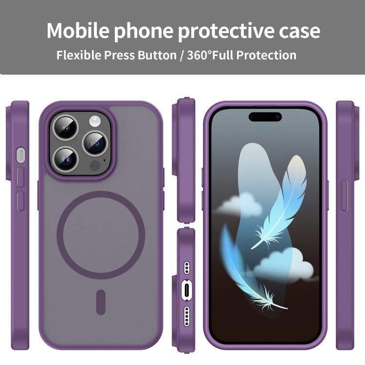 For iPhone 14 Pro Fanying Series PC Hybrid TPU Translucent Frosted MagSafe Phone Case
