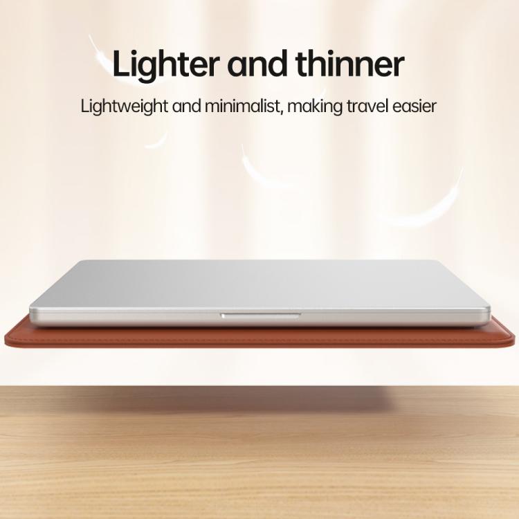 For 15 / 16.1 inch Handle Portable Laptop Briefcase PU Leather Laptop Sleeve with Foldable Stand