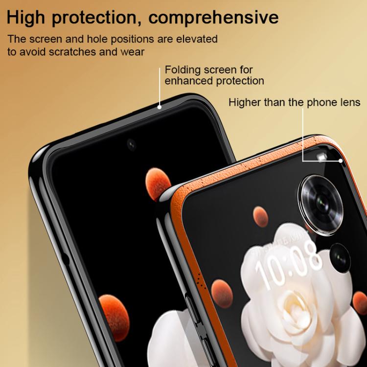 For Honor Magic V Flip SULADA Elegant Rhombic Texture Folding Phone Case with Lanyard
