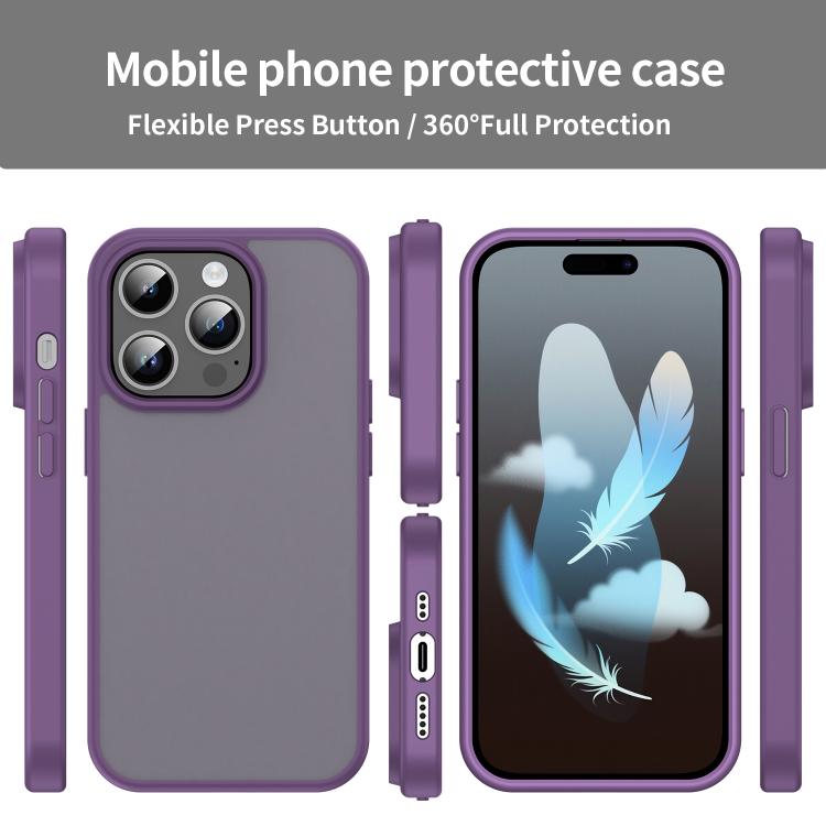 For iPhone 14 Pro Fanying Series PC Hybrid TPU Translucent Frosted Phone Case