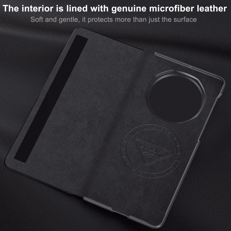 For Honor Magic V6 SULADA Smart View Window MagSafe Magnetic Holder Leather Phone Case