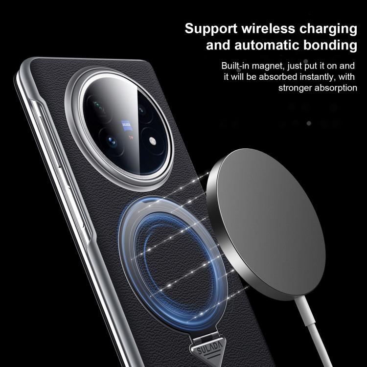 For vivo X Fold5 SULADA Smart View Window MagSafe Magnetic Holder Leather Phone Case