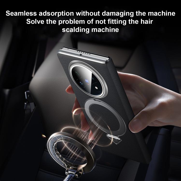For vivo X Fold5 SULADA Smart View Window MagSafe Magnetic Holder Leather Phone Case