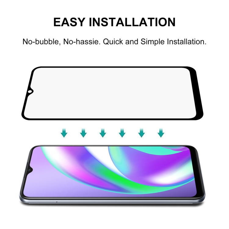 For OPPO Realme C12 Full Glue Full Screen Tempered Glass Film