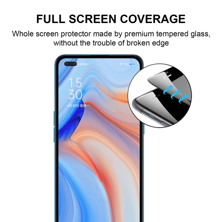 For OPPO Reno4 Full Glue Full Screen Tempered Glass Film