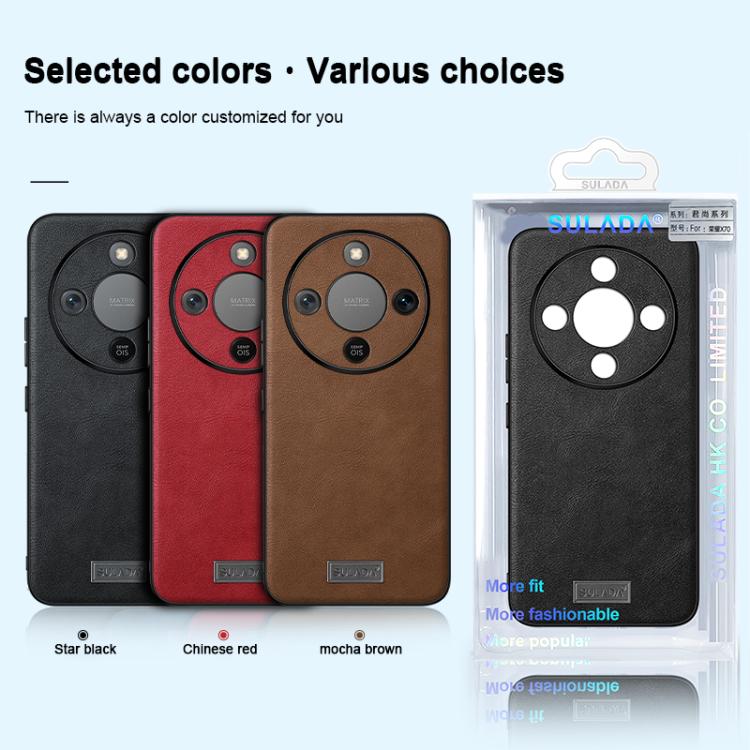 For Honor X70 5G SULADA Shockproof TPU Hybrid Handmade Leather Phone Case
