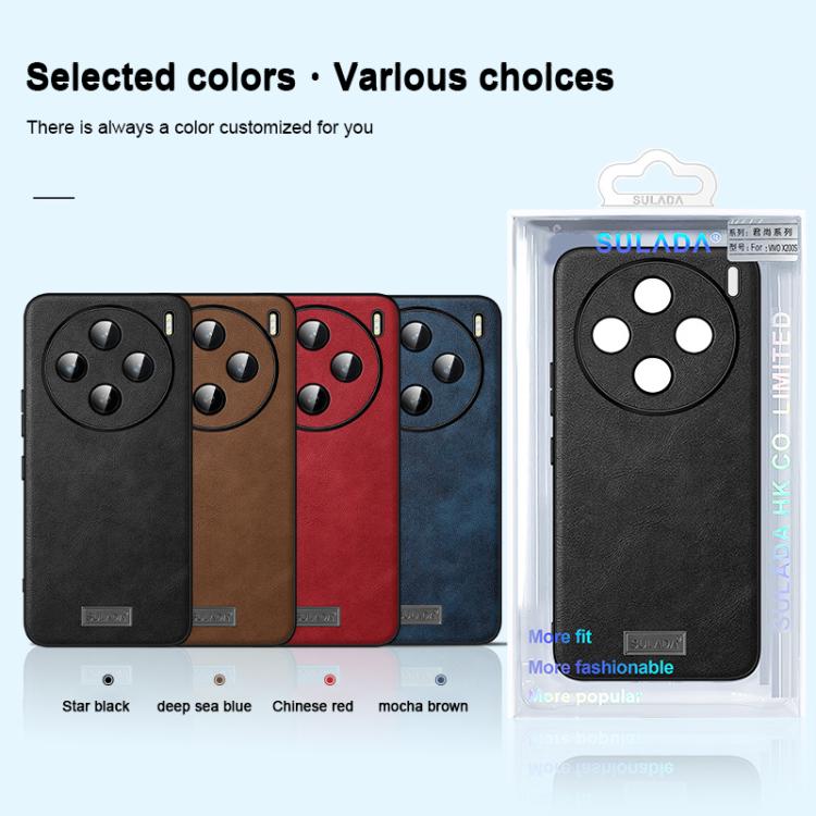 For vivo X200s SULADA Shockproof TPU Hybrid Handmade Leather Phone Case