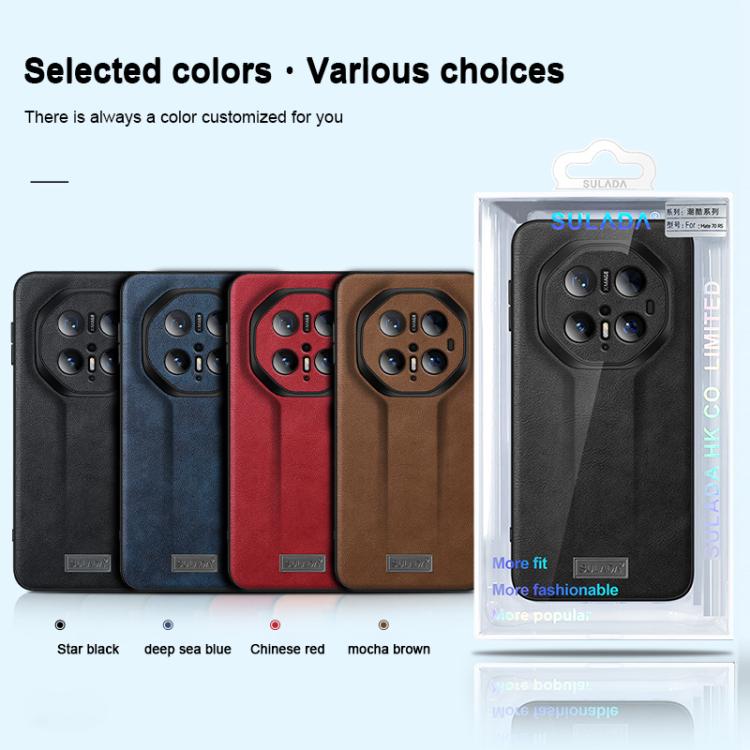 For Huawei Mate 70 RS Ultimate SULADA Shockproof TPU Hybrid Handmade Leather Precise Hole Phone Case