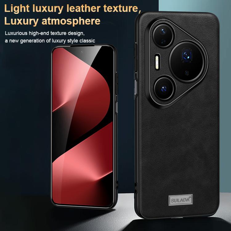 For Huawei Pura 80 5G SULADA Shockproof TPU Hybrid Handmade Leather Precise Hole Phone Case