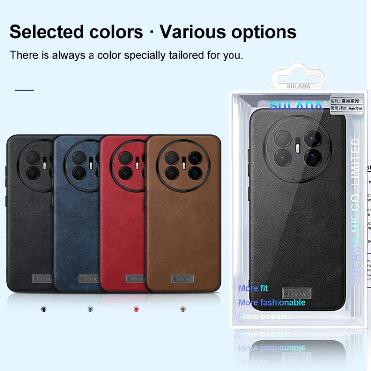 For Huawei Mate 70 Air 5G SULADA Shockproof TPU Hybrid Handmade Leather Precise Hole Phone Case