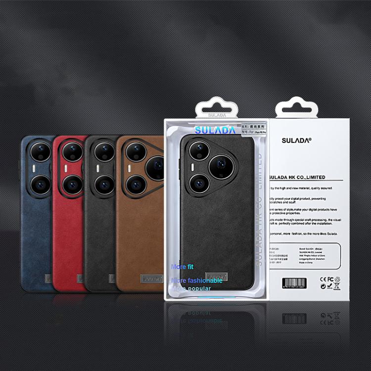 For Huawei Pura 90 Pro Max 5G SULADA Shockproof TPU Hybrid Handmade Leather Precise Hole Phone Case