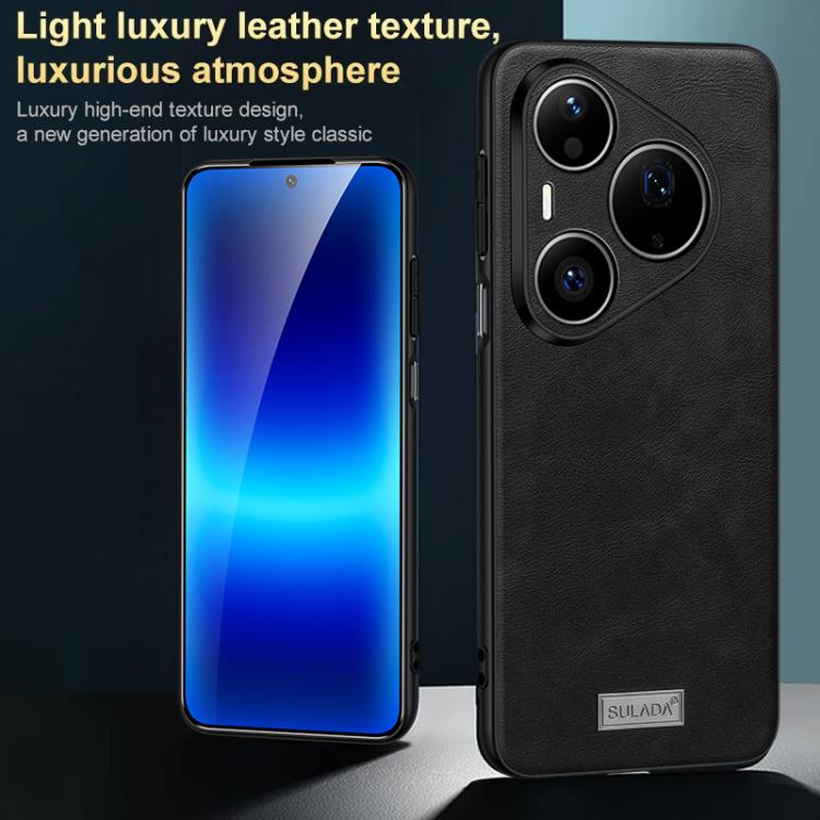 For Huawei Pura 90 Pro Max 5G SULADA Shockproof TPU Hybrid Handmade Leather Precise Hole Phone Case