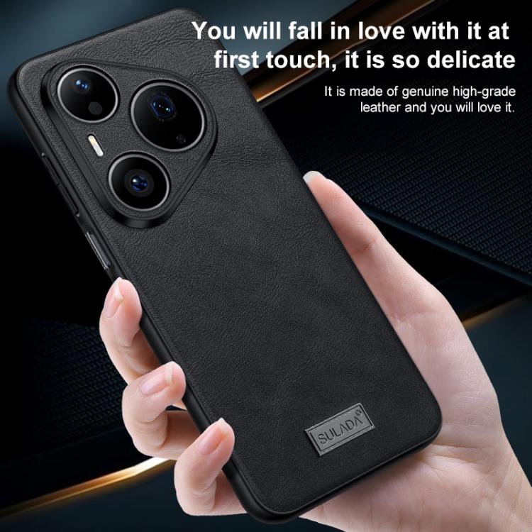 For Huawei Pura 90 Pro 5G SULADA Shockproof TPU Hybrid Handmade Leather Precise Hole Phone Case