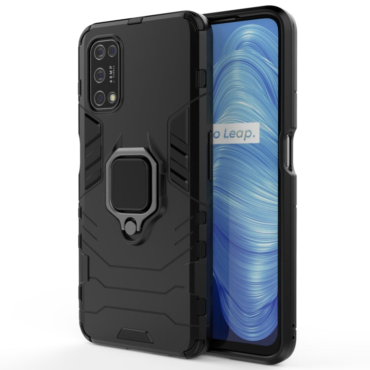 For OPPO Realme V5 5G PC + TPU Shockproof Protective Case with Magnetic Ring Holder