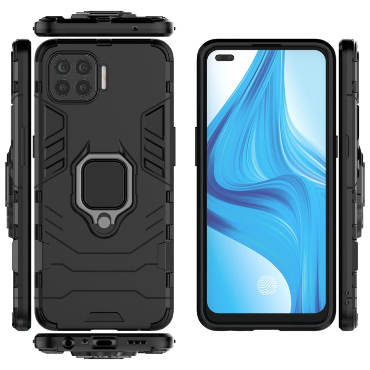 For OPPO F17 Pro PC + TPU Shockproof Protective Case with Magnetic Ring Holder